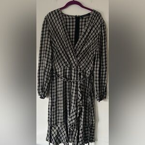Tommy Hilfiger Black and White Plaid Dress w/gold accents